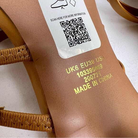 ASOS DESIGN NWOT Strappy Sandals 3.75” Heels Pointed Open Toe Brown Size 8 - Picture 7 of 8